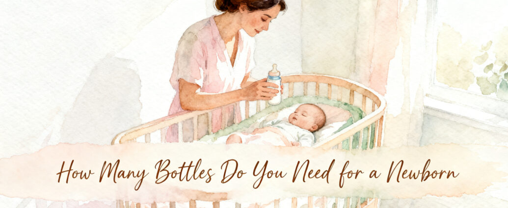 parent holding a 4 oz baby bottle next to a sleeping newborn