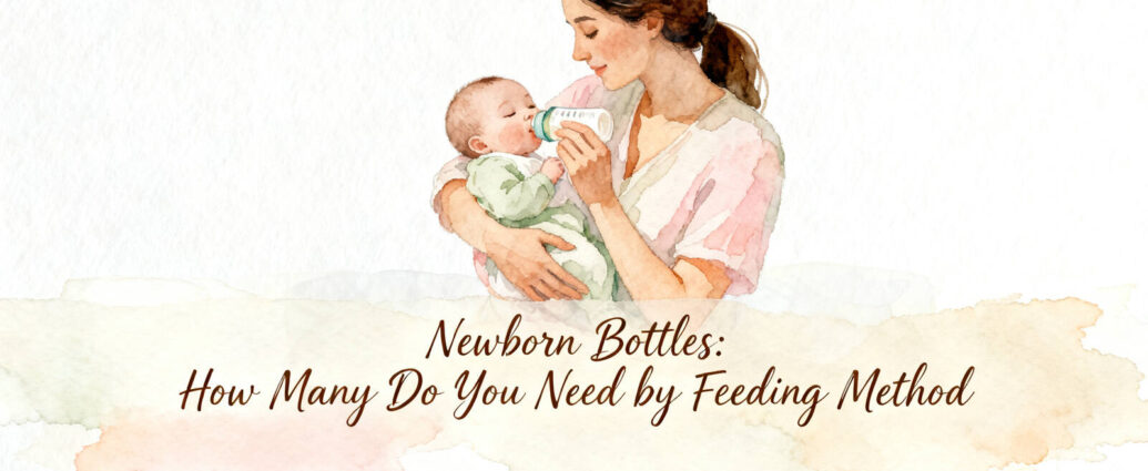 parent holding a newborn baby and offering a small 4 oz bottle