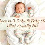 newborn baby in a footie sleeper lying on a soft blanket