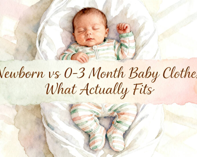 newborn baby in a footie sleeper lying on a soft blanket