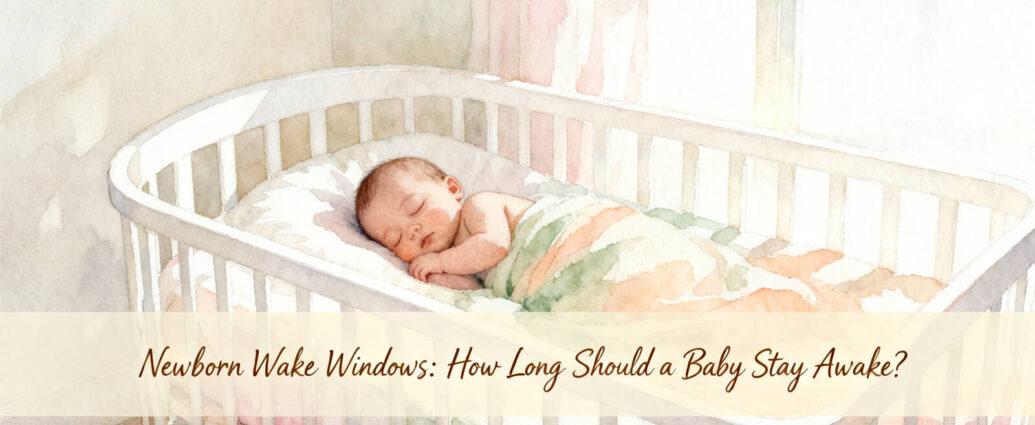 newborn baby sleeping in a bassinet after a short wake window