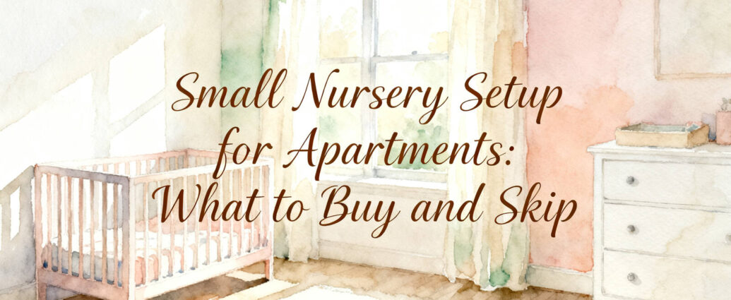 small nursery with mini crib and dresser in a compact apartment room