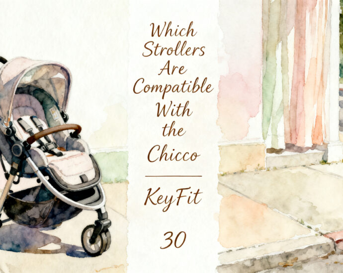 Chicco KeyFit 30 infant car seat clicked into a stroller frame outdoors