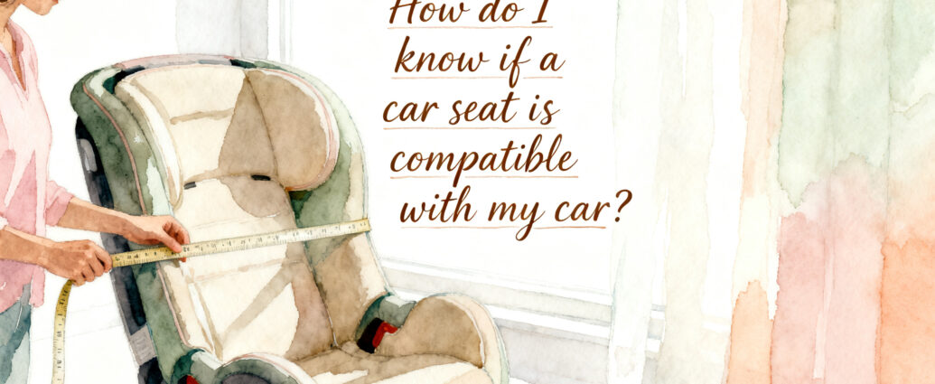 parent measuring back seat width before buying an infant car seat