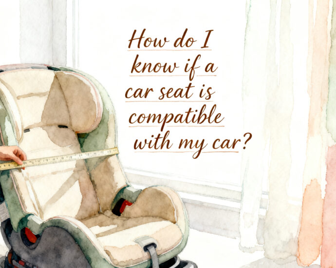 parent measuring back seat width before buying an infant car seat