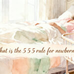 new parent resting in bed with newborn in bassinet beside them postpartum